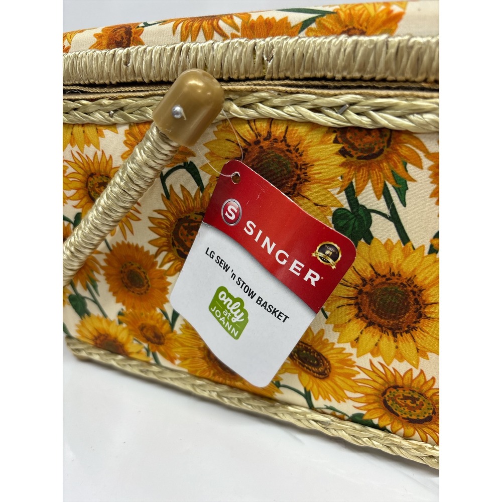 Singer Large Sew 'n Stow Sunflower Print Sewing Basket Box NWT 11" x 6.5" x 8" - Picture 6 of 15